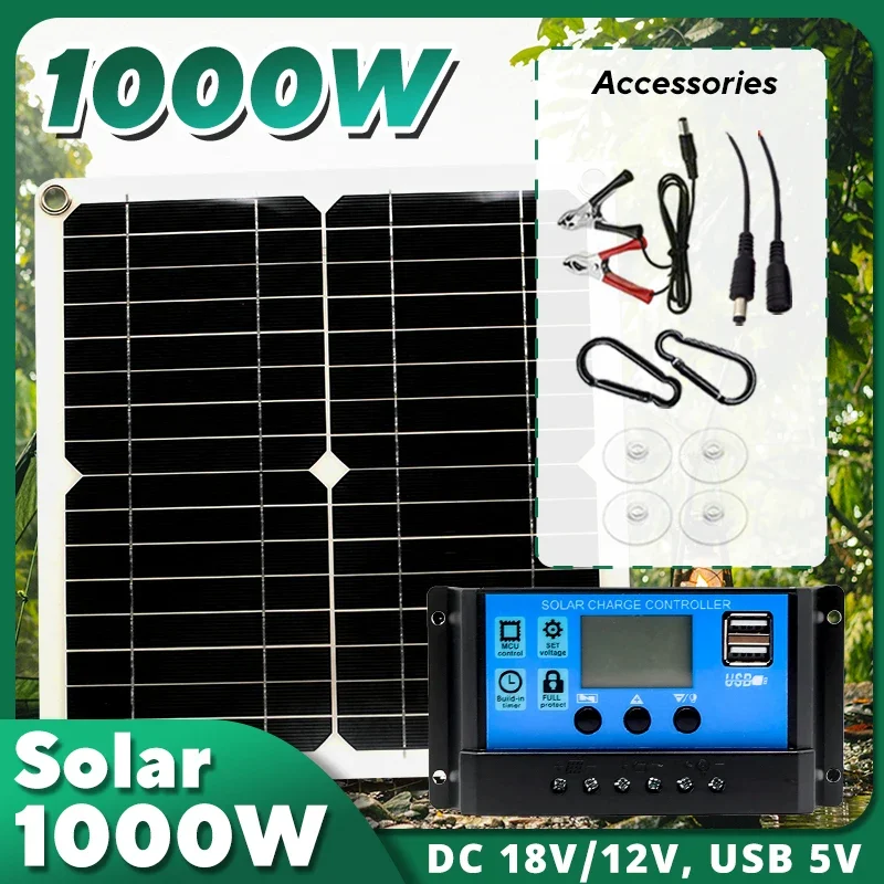 1000W zonnepaneelset, 12V zonn - Solar Emergency Charger recensie en prijs